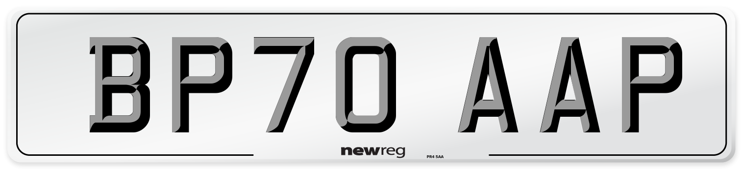 BP70 AAP Number Plate from New Reg